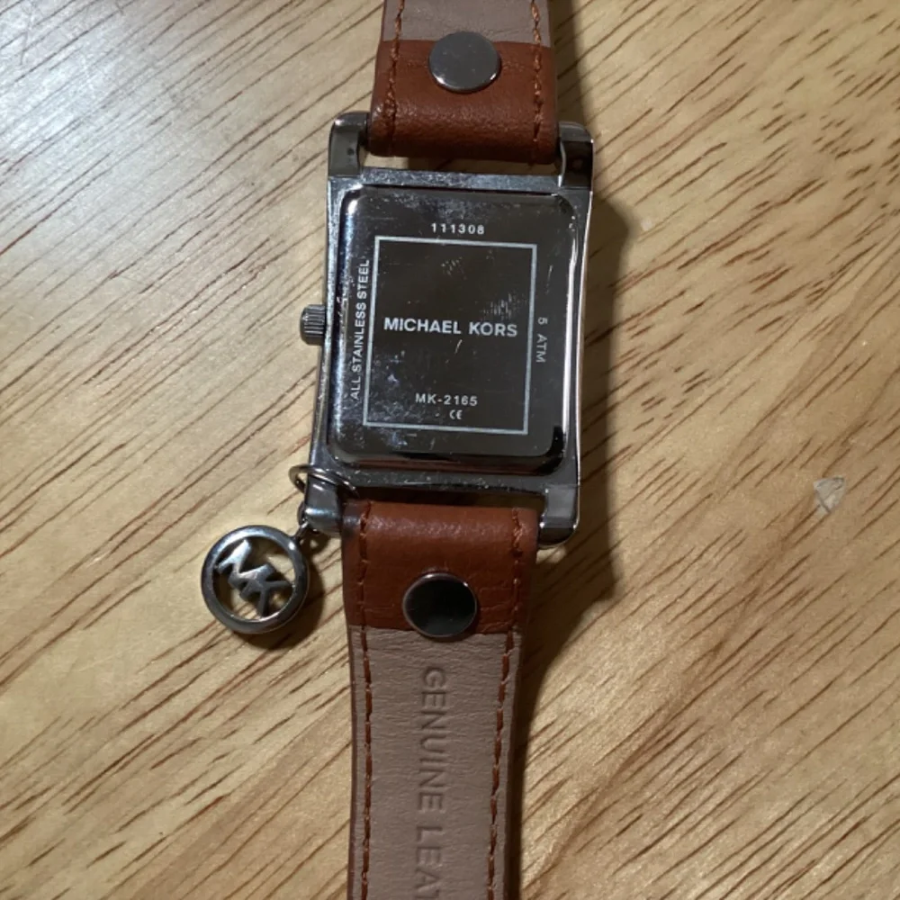 Vintage Michael Kors Women’s Watch Silver-tone with Brown Leather Band MK2165